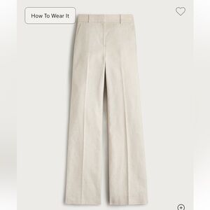 J. Crew Carolina flare pant in stretch linen blend, size 14, NWT.